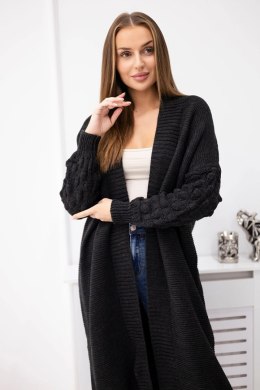 Sweter z bąbelkami na rękawie grafitowy  