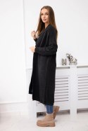 Sweter z bąbelkami na rękawie grafitowy  