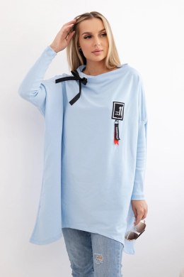 Bluza oversize z asymetrycznymi bokami błękitna  