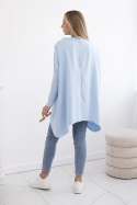 Bluza oversize z asymetrycznymi bokami błękitna  