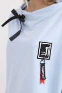 Bluza oversize z asymetrycznymi bokami błękitna  