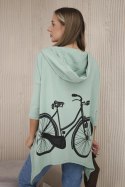 Bluza z nadrukiem roweru ciemno miętowa  