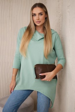 Bluza z nadrukiem roweru ciemno miętowa  