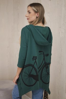 Bluza z nadrukiem roweru zielona  