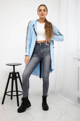 Bluza z suwakiem z tyłu błękitna  