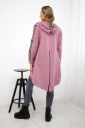 Bluza z suwakiem z tyłu ciemno różowa  