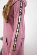 Bluza z suwakiem z tyłu ciemno różowa  