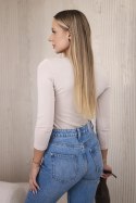 Bluzka body z nadrukiem pistoletów beżowa  