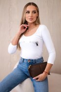 Bluzka body z nadrukiem pistoletów biała  
