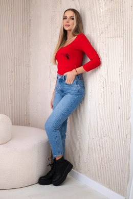 Bluzka body z nadrukiem pistoletów czerwona  