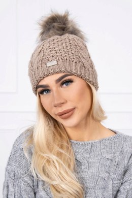 Czapka K166 ciemno beżowa  