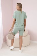 Komplet top+legginsy ciemny miętowy  