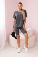 Komplet top+legginsy grafitowy  