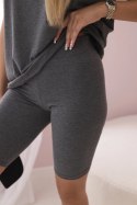 Komplet top+legginsy grafitowy  