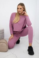 Komplet z bluzką oversize ciemny różowy  