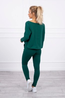 Komplet z bluzką oversize zielony  