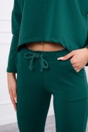 Komplet z bluzką oversize zielony  