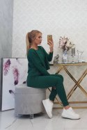 Komplet z bluzką oversize zielony  
