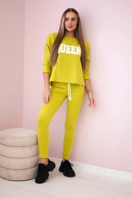 Komplet z nadrukiem Queen kiwi  