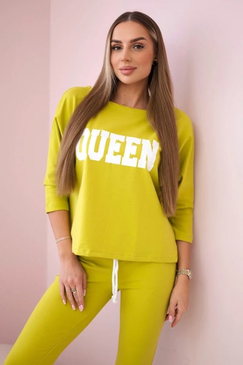 Komplet z nadrukiem Queen kiwi Komplet z nadrukiem Queen kiwi