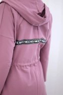 Bluza Narzutka z dłuższym tyłem ciemno różowa  