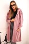 Bluza Narzutka z kapturem oversize ciemno różowa  