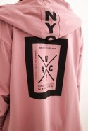 Bluza Narzutka z kapturem oversize ciemno różowa  