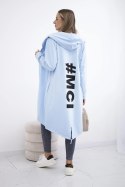Bluza Narzutka z nadrukiem oversize błękitna  
