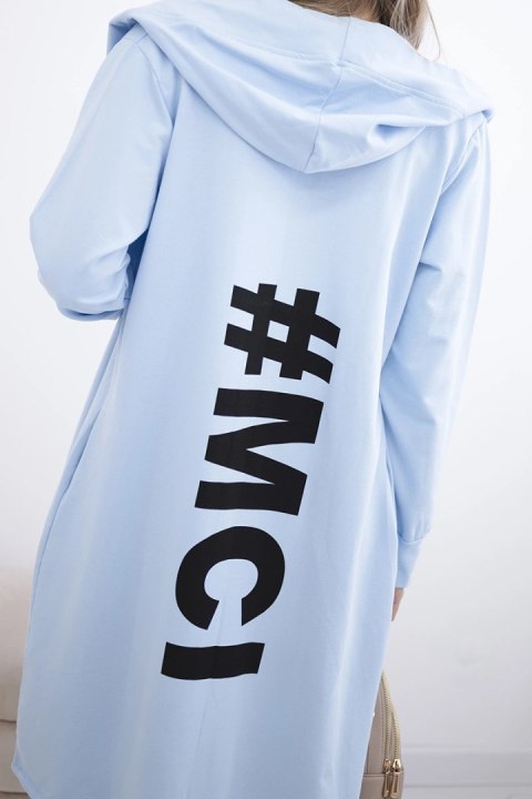 Bluza Narzutka z nadrukiem oversize błękitna Bluza Narzutka z nadrukiem oversize błękitna