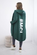 Bluza Narzutka z nadrukiem oversize zielona  