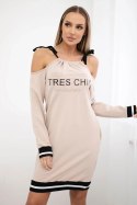Sukienka Tres Chic beżowy  