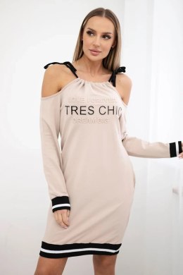 Sukienka Tres Chic beżowy  