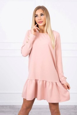 Sukienka z falbaną ciemny pudrowy róż  