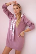 Sukienka z kapturem Oversize ciemno różowa  