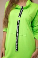Sukienka z krawatem zielony neon  