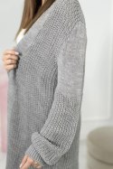 Sweter długi kardigan ciemny szary  