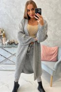 Sweter długi kardigan ciemny szary  