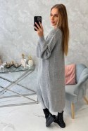Sweter długi kardigan ciemny szary  