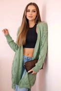 Sweter z geometrycznym wzorem ciemny miętowy  
