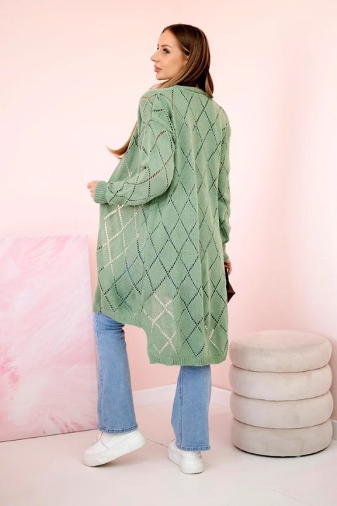 Sweter z geometrycznym wzorem ciemny miętowy Sweter z geometrycznym wzorem ciemny miętowy