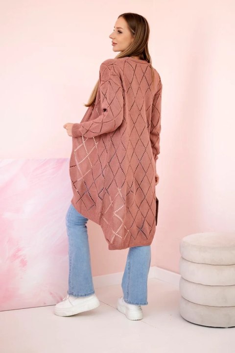 Sweter z geometrycznym wzorem ciemny różowy Sweter z geometrycznym wzorem ciemny różowy