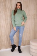 Sweter z półgolfem ciemno miętowy  