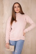 Sweter z półgolfem ciemny pudrowy róż  