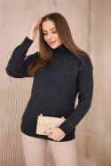 Sweter z półgolfem grafitowy  