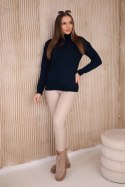 Sweter z półgolfem granatowy  
