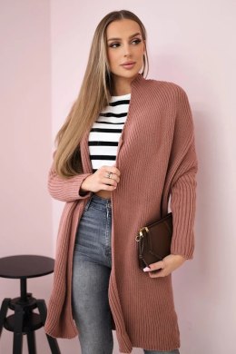 Sweter z rękawami typu nietoperz ciemny różowy  