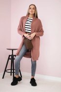 Sweter z rękawami typu nietoperz ciemny różowy  