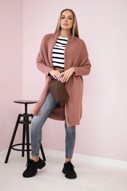 Sweter z rękawami typu nietoperz ciemny różowy  