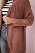 Sweter z rękawami typu nietoperz ciemny różowy  