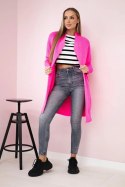 Sweter z rękawami typu nietoperz różowy neon  